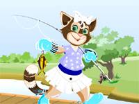 Cat fishing dress up